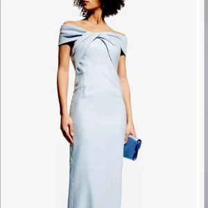 Teri Jon Twist Front Gown Light Blue